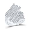 Image 1 : Diamond Bypass Cocktail Ring 2 Cttw 14kt White Gold