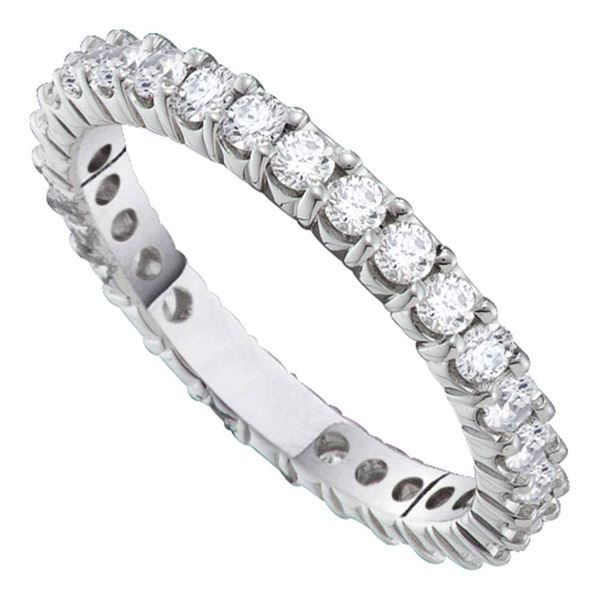 Pave-set Diamond Eternity Wedding Band 2 Cttw 14kt White Gold