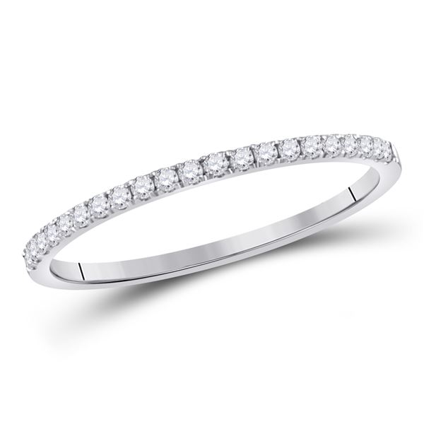 Diamond Stackable Band Ring 1/6 Cttw 14kt White Gold