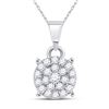 Image 1 : Diamond Circle Cluster Pendant 1/6 Cttw 10kt White Gold