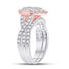 Image 4 : Princess Diamond Bridal Wedding Ring Band Set 1-1/2 Cttw 14kt Two-tone Gold