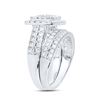 Image 2 : Diamond Bridal Wedding Ring Band Set 2 Cttw 14kt White Gold