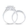 Image 3 : Diamond Bridal Wedding Ring Band Set 2 Cttw 14kt White Gold