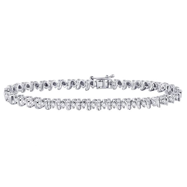 Diamond S Link Tennis Bracelet 1/3 Cttw Sterling Silver