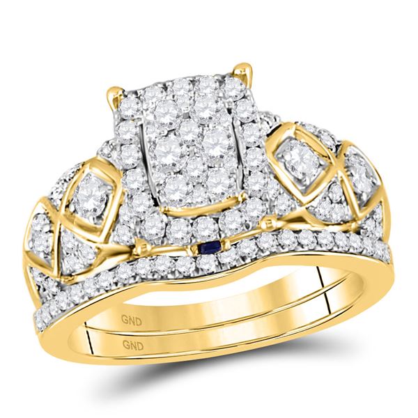 Diamond Bridal Wedding Ring Band Set 1 Cttw 14kt Yellow Gold