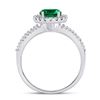 Image 3 : Lab-Created Emerald Diamond Solitaire Ring 1-1/2 Cttw 10kt White Gold