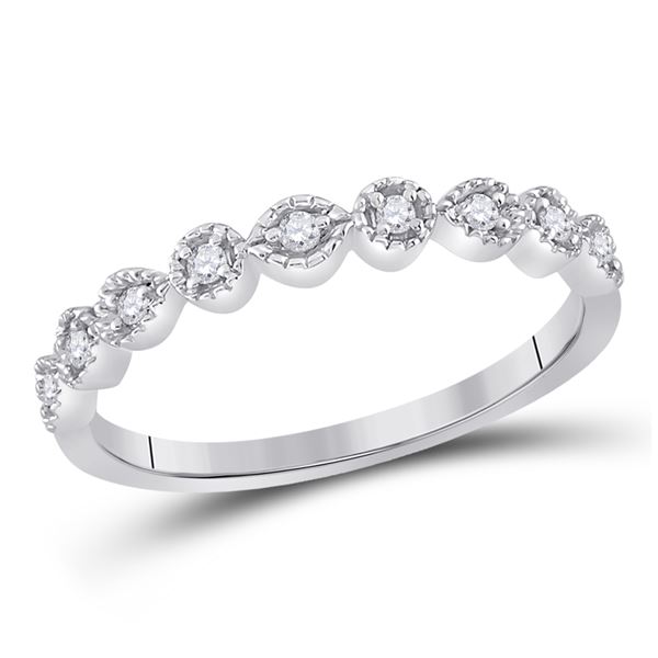 Diamond Stackable Band Ring 1/10 Cttw 14kt White Gold