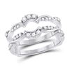 Image 1 : Diamond Wrap Ring Guard Enhancer 1/3 Cttw 14kt White Gold