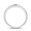 Image 3 : Diamond Heart Stackable Band Ring 1/8 Cttw 10kt White Gold