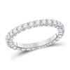 Image 1 : Diamond Eternity Wedding Band 1 Cttw 14kt White Gold
