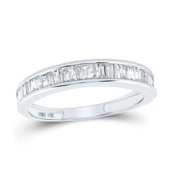 Baguette Diamond Wedding Band 1/2 Cttw 10kt White Gold