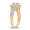 Image 3 : Baguette Diamond Cluster Ring 3/4 Cttw 14kt Yellow Gold