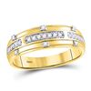 Image 3 : His Hers Diamond Solitaire Matching Wedding Set 3/4 Cttw 14kt Yellow Gold