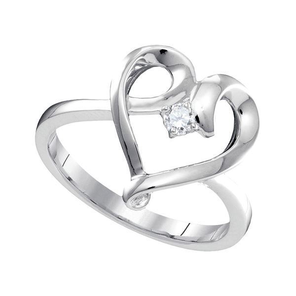 Diamond Heart Promise Ring 1/20 Cttw 10kt White Gold