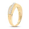 Image 3 : Diamond Crossover Band Ring 1/2 Cttw 10kt Yellow Gold