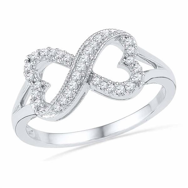 Diamond Infinity Heart Ring 1/6 Cttw 10kt White Gold