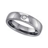 Image 1 : Tungsten Carbide Mens Diamond Band Ring .01 Cttw Size 8.5 Tungsten