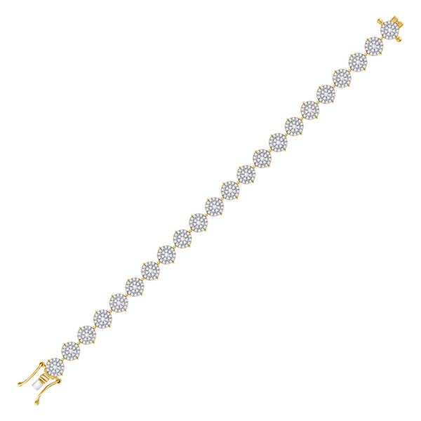 Diamond Cluster Tennis Bracelet 3 Cttw 10kt Yellow Gold