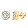 Image 1 : Diamond Circle Cluster Earrings 1/10 Cttw 10kt Yellow Gold