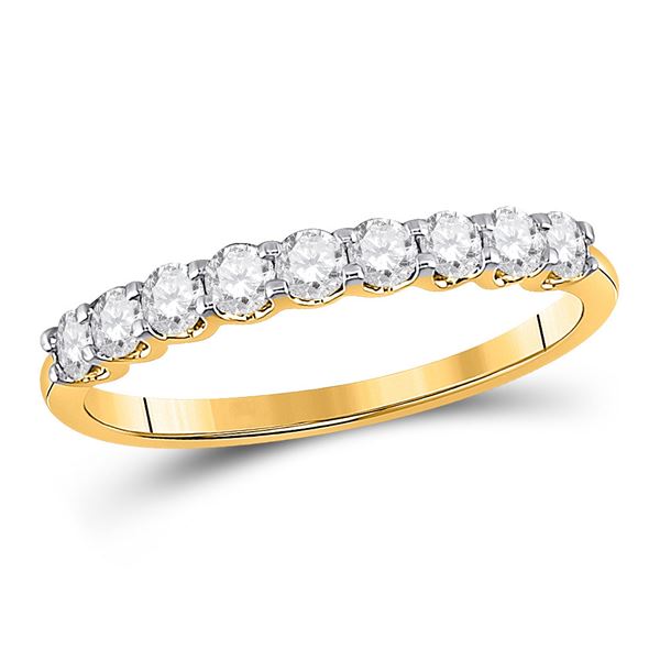 Diamond Single Row Band Ring 1/2 Cttw 14kt Yellow Gold