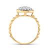 Image 3 : Diamond Beaded Circle Cluster Ring 3/8 Cttw 10kt Yellow Gold