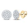 Image 1 : Diamond Cluster Earrings 1/8 Cttw 10kt Yellow Gold