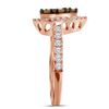 Image 2 : Brown Diamond Teardrop Cluster Ring 1 Cttw 10kt Rose Gold