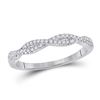 Image 1 : Diamond Twist Stackable Band Ring 1/6 Cttw 14kt White Gold