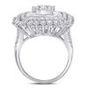 Image 4 : Diamond Square Cluster Ring 3-1/2 Cttw 10kt White Gold