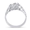 Image 3 : Mens Diamond Cluster Nugget Band Ring 1/4 Cttw 10kt White Gold