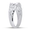 Image 4 : Mens Diamond Cluster Nugget Band Ring 1/4 Cttw 10kt White Gold