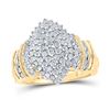 Image 1 : Diamond Cluster Ring 1 Cttw 10kt Yellow Gold