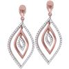 Image 1 : Diamond Nested Oval Dangle Earrings 3/8 Cttw 10kt Rose Gold