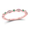 Image 1 : Emerald Diamond Marquise Dot Stackable Band Ring 1/8 Cttw 10kt Rose Gold