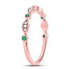 Image 3 : Emerald Diamond Marquise Dot Stackable Band Ring 1/8 Cttw 10kt Rose Gold