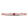 Image 2 : Ruby Solitaire Beaded Stackable Band Ring .01 Cttw 10kt Rose Gold