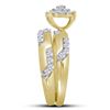 Image 3 : His Hers Diamond Cluster Matching Wedding Set 1 Cttw 10kt Yellow Gold