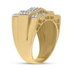 Image 3 : Mens Diamond Arch Cluster Ring 1 Cttw 10kt Yellow Gold