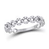 Image 1 : Diamond Geometric Stackable Band Ring 1/5 Cttw 10kt White Gold