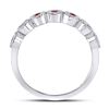 Image 4 : Ruby Circle Stackable Band Ring 1/2 Cttw 10kt White Gold