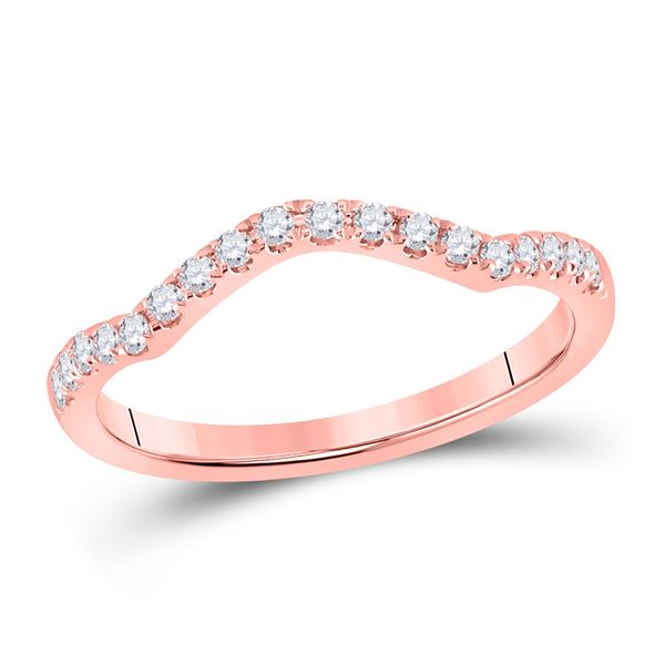 Diamond Wedding Curved Enhancer Band 1/5 Cttw 10kt Rose Gold