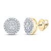 Image 1 : Diamond Cluster Earrings 1/10 Cttw 10kt Yellow Gold