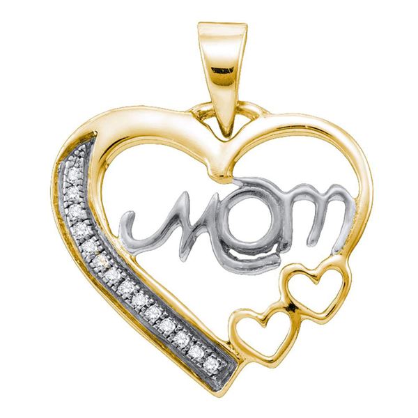 Heart Yellow-tone Pendant 1/20 Cttw Sterling Silver