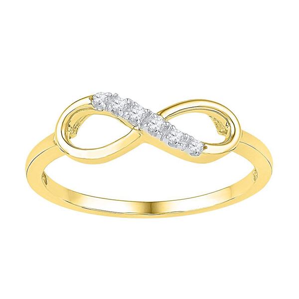 Diamond Infinity Ring 1/20 Cttw 10kt Yellow Gold