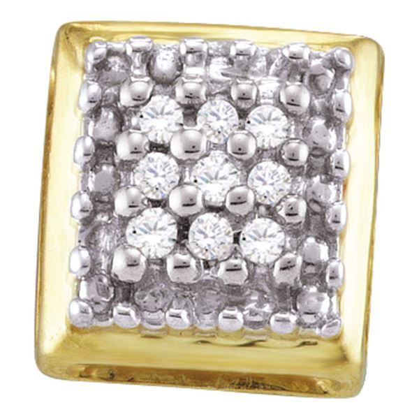 Diamond Square Earrings 1/10 Cttw Yellow-tone Sterling Silver