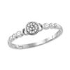 Image 1 : Diamond Cluster Stackable Band Ring 1/6 Cttw 10kt White Gold