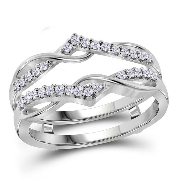 Diamond Solitaire Enhancer Wedding Band 1/4 Cttw 10kt White Gold