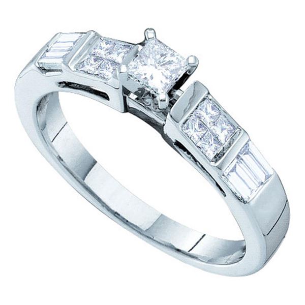Princess Diamond Solitaire Bridal Wedding Engagement Ring 1/2 Cttw 14kt White Gold