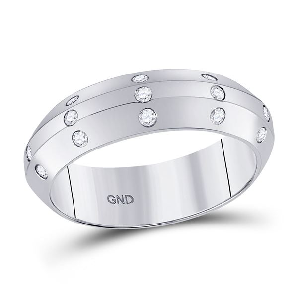 Diamond Wedding Machine-Set Band 1/6 Cttw 14kt White Gold