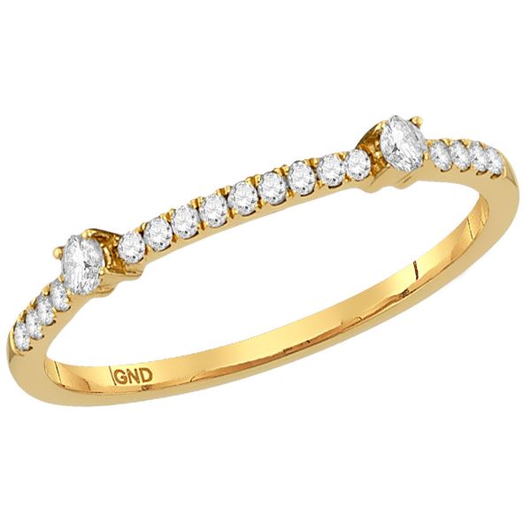 Diamond Single Row Stackable Band Ring 1/6 Cttw 10kt Yellow Gold